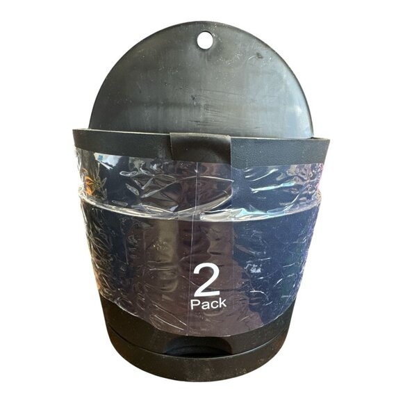 ROOM ESSENTIALS 2pc Self-Watering Wall Half-Circle Indoor Outdoor Planter Pots 8 - Picture 3 of 5